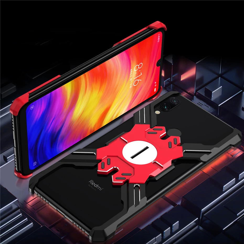 Чехол для Xiaomi Redmi Note 7 роскошный механический чехол с металлической алюминиевой