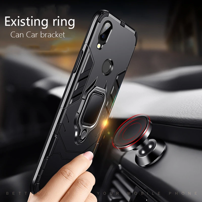 KEYSION Ring Holder Phone Case for Xiaomi Redmi Note 7 Pro 6 5 luxury Anti-knock Bumper Magnetic back cover Mi 9 SE | Мобильные