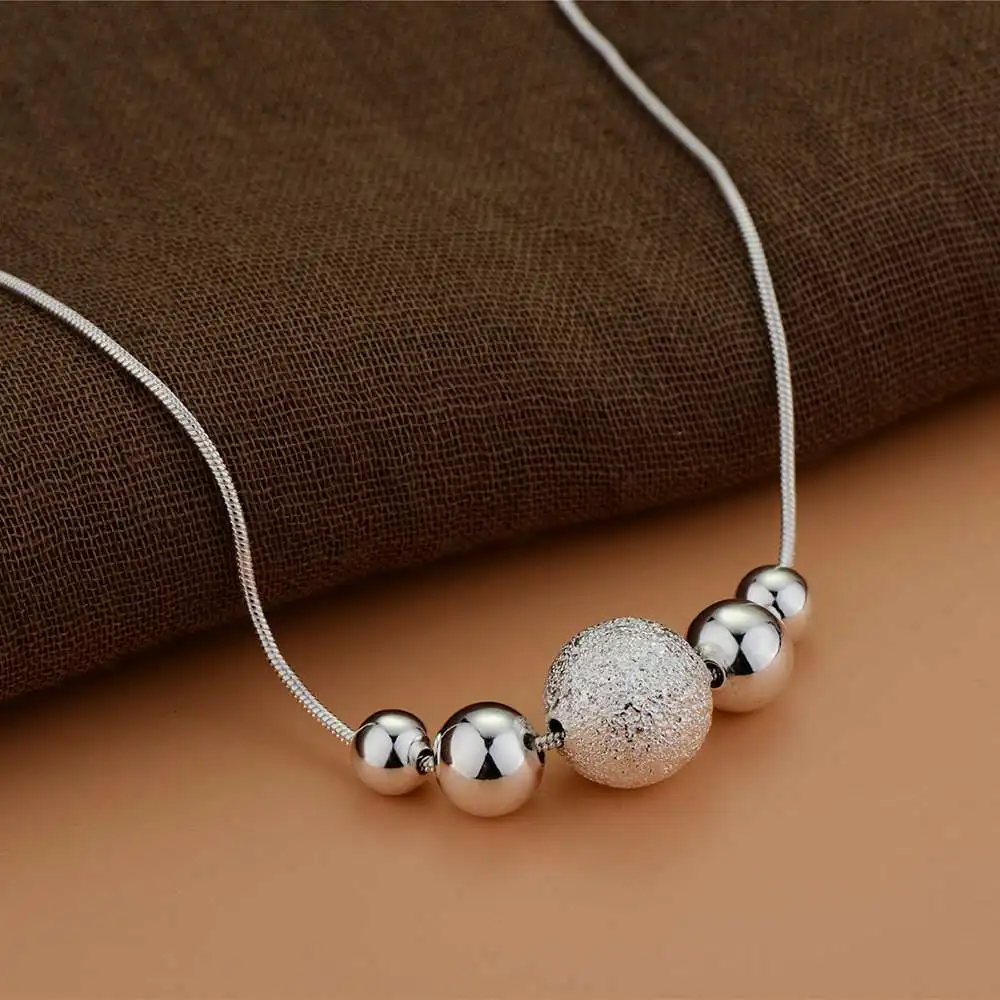 Женское серебряное ожерелье с 5 бусинами AN540 925|silver plated necklace|fashion necklacenecklace fashion |