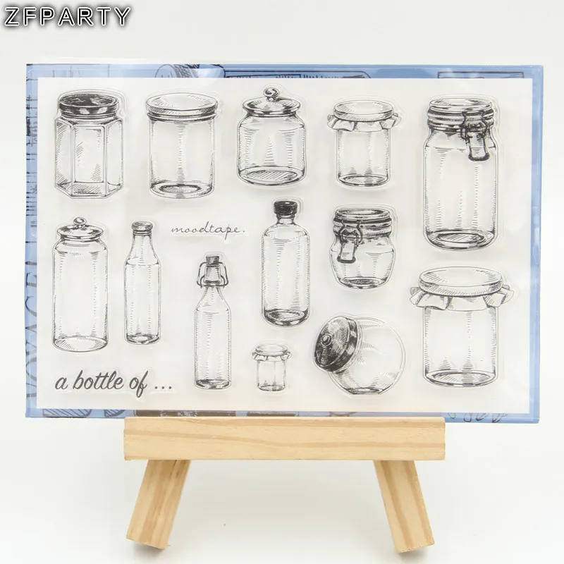ZFPARTY Bottles Transparent Clear Silicone Stamp/Seal for DIY scrapbooking/photo album Decorative Card Making