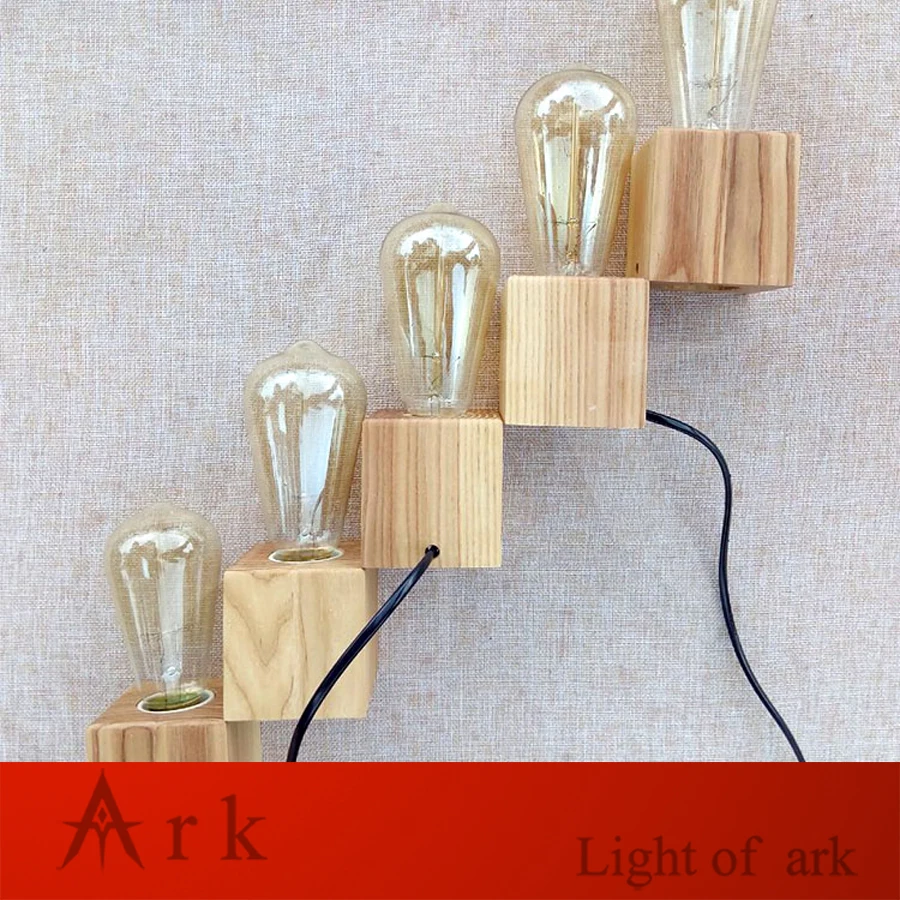 Винтажная настольная лампа с регулируемой яркостью и деревянными кубиками