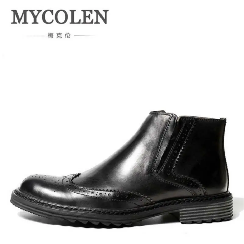 Mycolen из натуральной кожи мужские ботинки ручной работы яловой мужская обувь