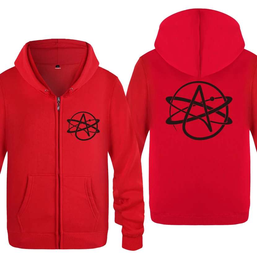 Atheist Symbol FSM Pastafarian Religion Novelty Hoodies Men Men's Fleece Zipper Cardigans Hooded Sweatshirts