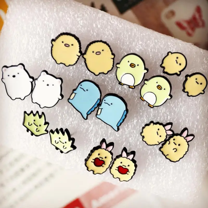 1 пара милые Мультяшные аниме Sumikko Gurashi Угловое создание сплав мужские серьги