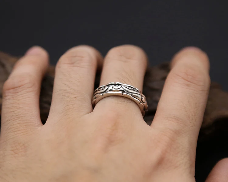 925 пробы серебряные вращающиеся вертушки кольца для мужчин простой короткий