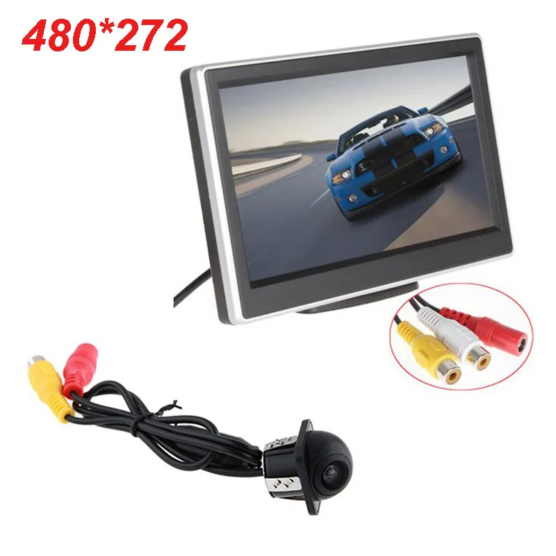 XYCING 5 дюймов TFT lcd цветной автомобильный монитор заднего вида+ E318 Автомобильная камера заднего вида - Цвет: 480 272 and Camera