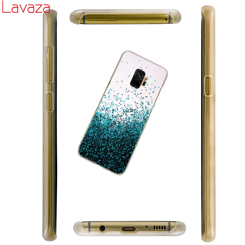 Жесткий чехол для телефона Lavaza серебристый зеленый в полоску с блестками Samsung Galaxy