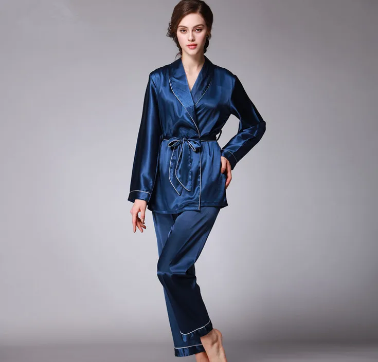Женские шелковые атласные пижамы комплект Пижама Loungewear М L XL Плюс Размеры Ночное