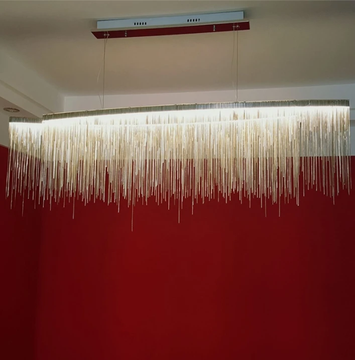 Led Chandelier Living Room Chandeliers Art Lighting Modern Aluminum Chain Lamp Luxury Bedroom Light Dining Hotel | Лампы и освещение