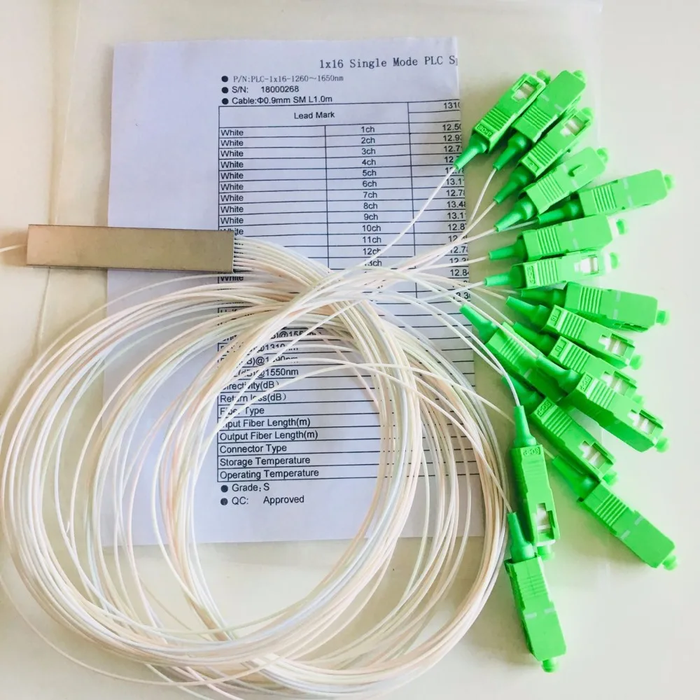 XC 10 штук SC APC Одномодовый Волоконно-Оптический FTTH 0 9 мм Мини ПЛК-Сплиттер 1x16 |