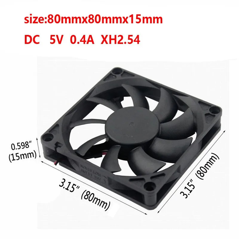 Gdstime 2 шт. DC 2Pin два провода 5 в 8 см 80 мм x 80 мм x 15 мм Бесщеточный вентилятор охлаждения двигателя 5 В