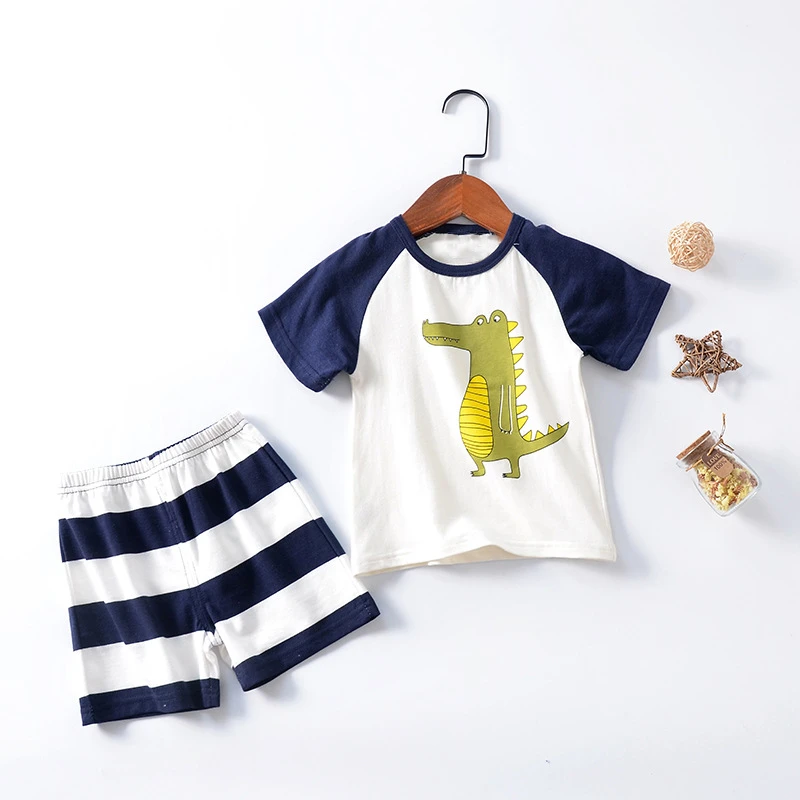 Одежда для маленьких мальчиков детские летние топы с коротким рукавом и рисунком