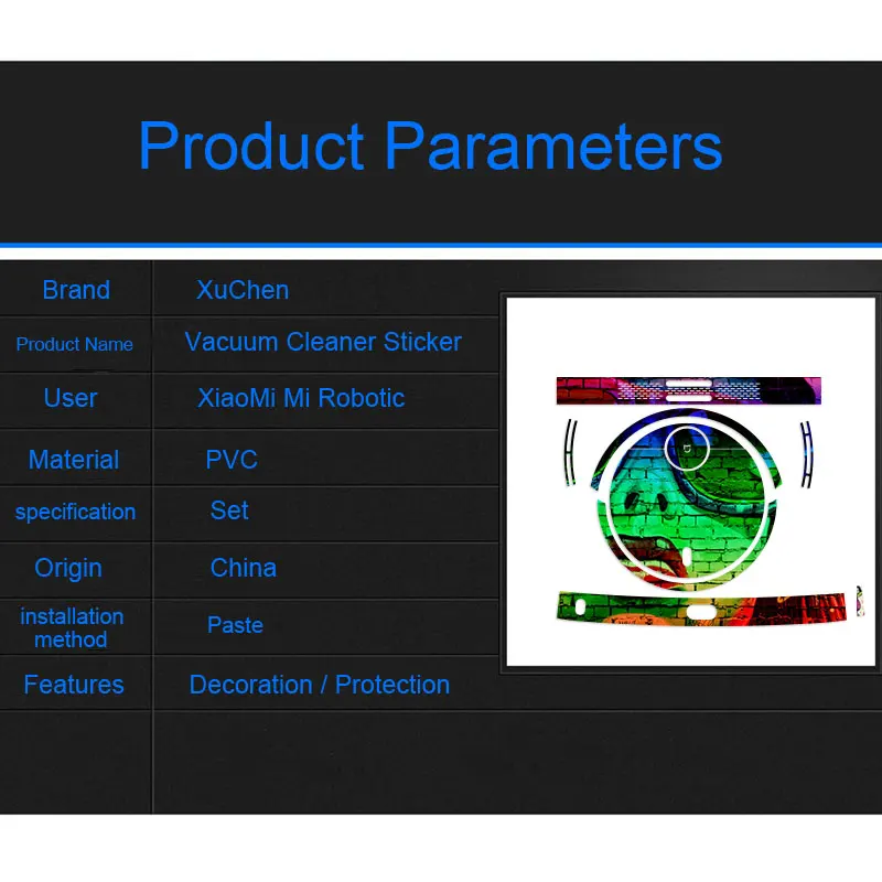 Цветная виниловая наклейка на кожу Аватара Защитная пленка для Xiaomi Robot Cleaner MI 17824 |