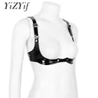 Сексуальный женский бюстгальтер YiZYiF, нижнее белье, бюстгальтер с открытой чашкой, бюстгальтер на тонких бретелях с гидроизоляцией, открытый бюстгальтер из искусственной кожи, топ, сексуальная клубная одежда для женщин, сексуальные бюстгальтеры