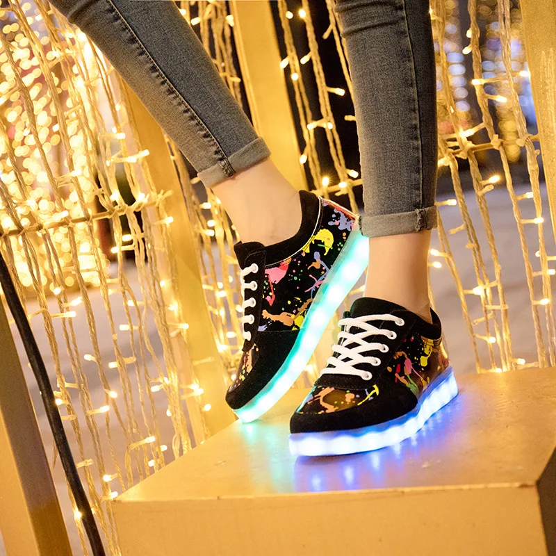Usb led обувь детская светящаяся кроссовки Детский Светильник для девочек Тапочки