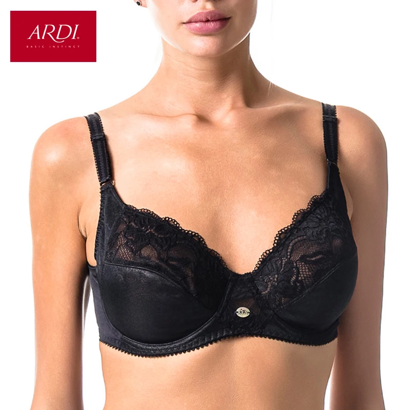 Женский кружевной черный бюстгальтер с мягкой чашкой хлопковая подкладка