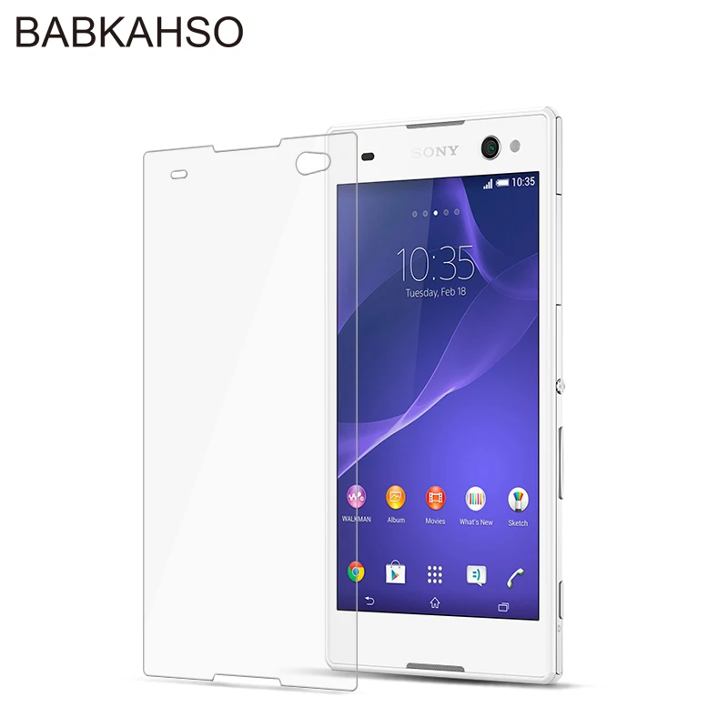 Защитное стекло для Sony Xperia C3 двойное закаленное 2.5D 9h Защитная пленка SONY C 3 D2502 D2533 D