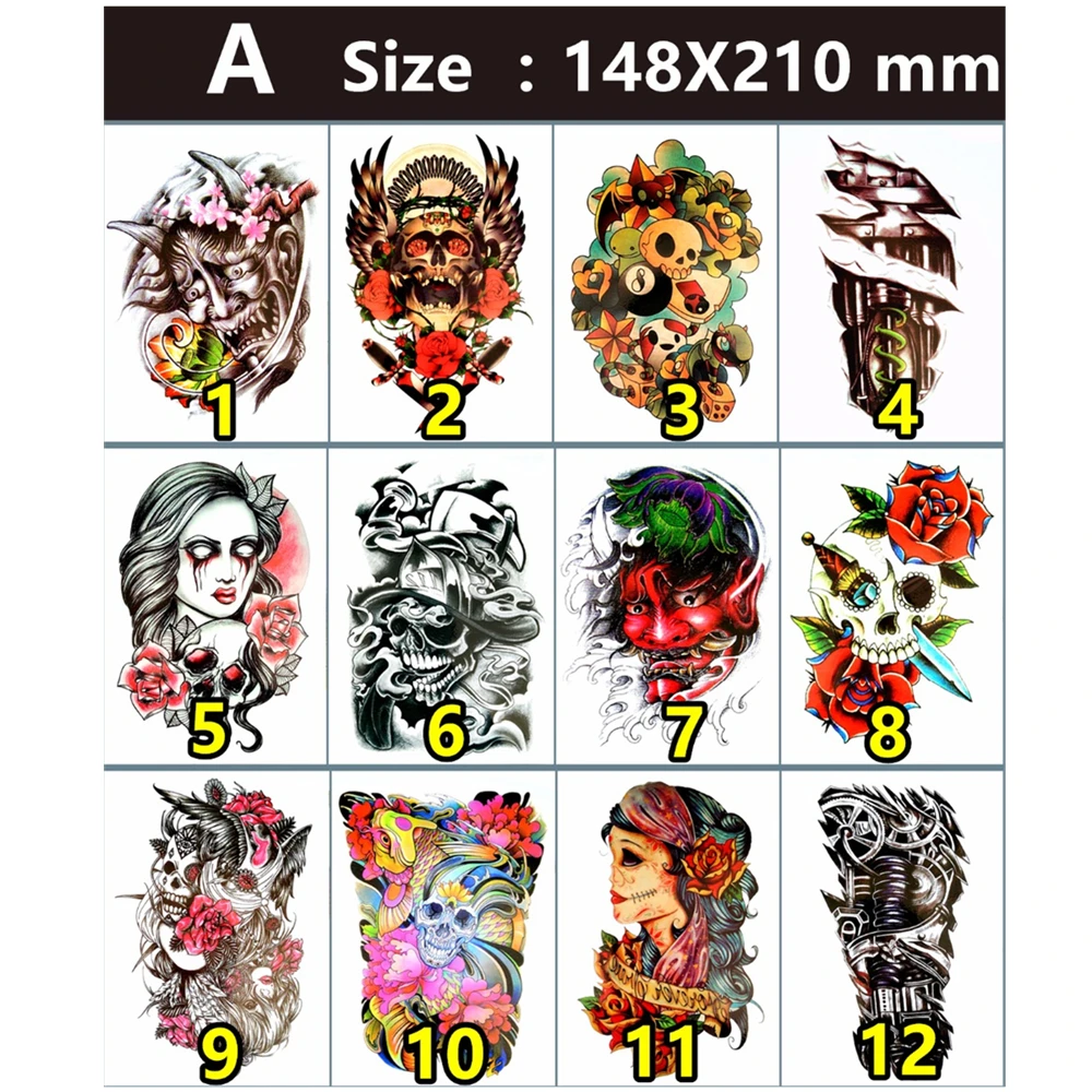 SHNAPIGN череп летучая мышь Багги Временные татуировки боди арт флэш тату наклейки