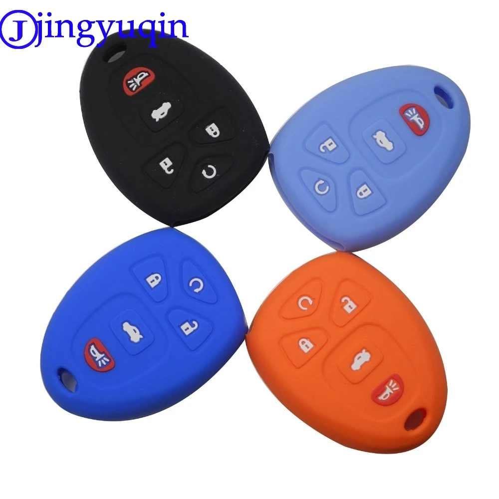 

jingyuqin 20ps 4+1 5 Buttons Remote Silicone Car Stying Key Case Cover For Buick GMC Chevrolet Cadillac Pontiac Saturn Key
