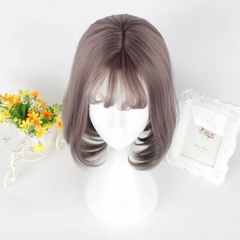 MCOSER 35 см короткий цвет смешанный синтетический Air Bang Косплей вечерние женские парик Высокая температура волокна волос WIG-635D