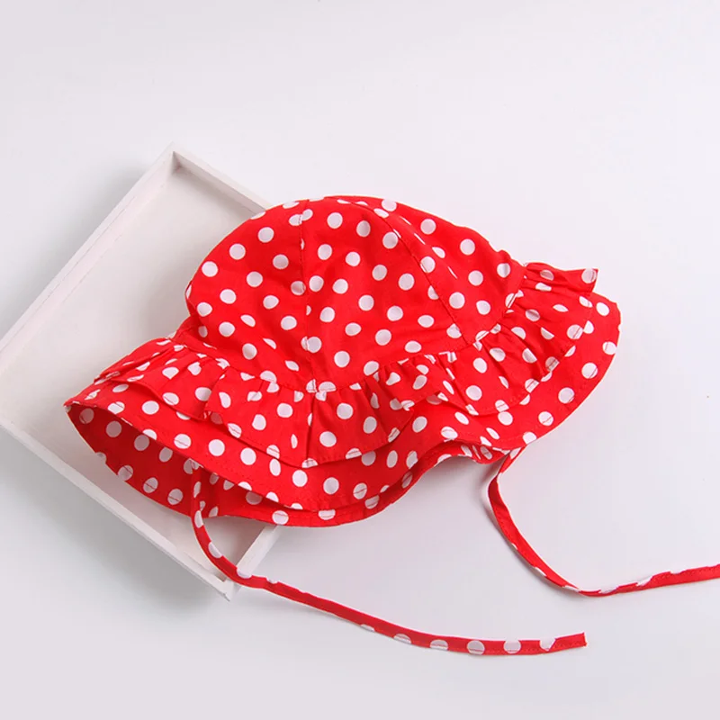 Шляпа в горошек для маленьких девочек детская Панама Солнцезащитная шляпа с