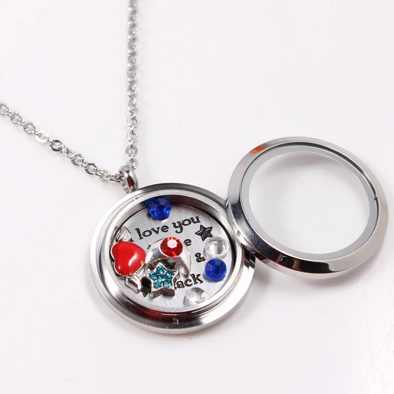 DIY 30 мм из нержавеющей стали плавающий медальон ожерелье кулон с любовью шармы 50