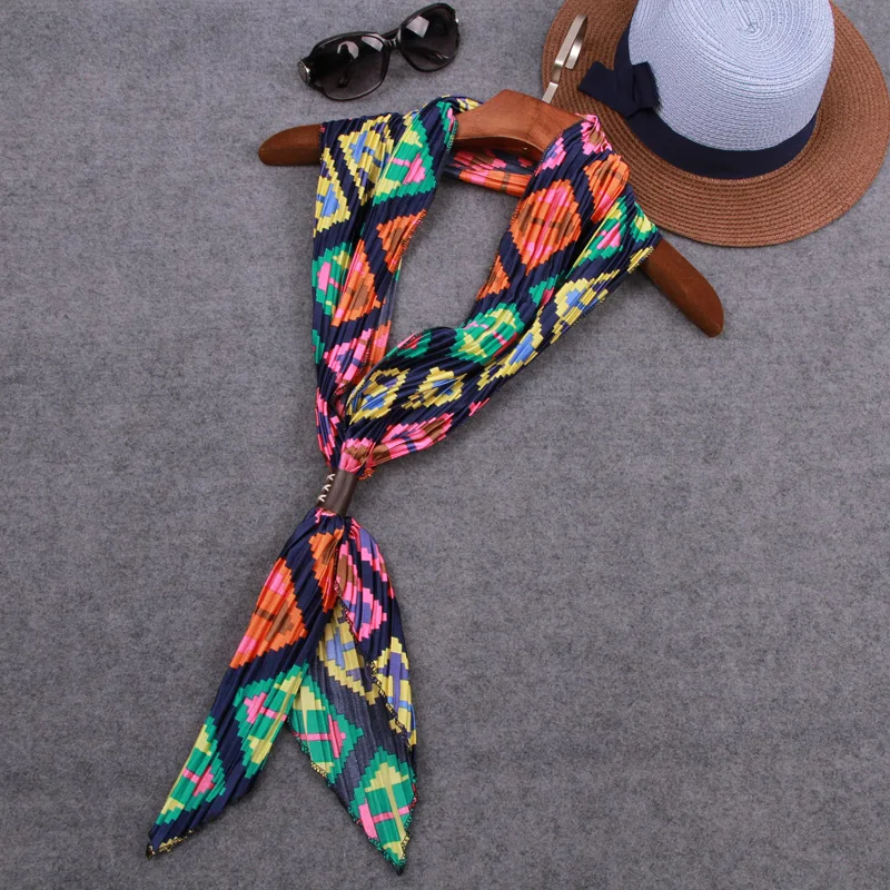 Высокое качество модный складной принт Женская весенне летняя длинная Узкая