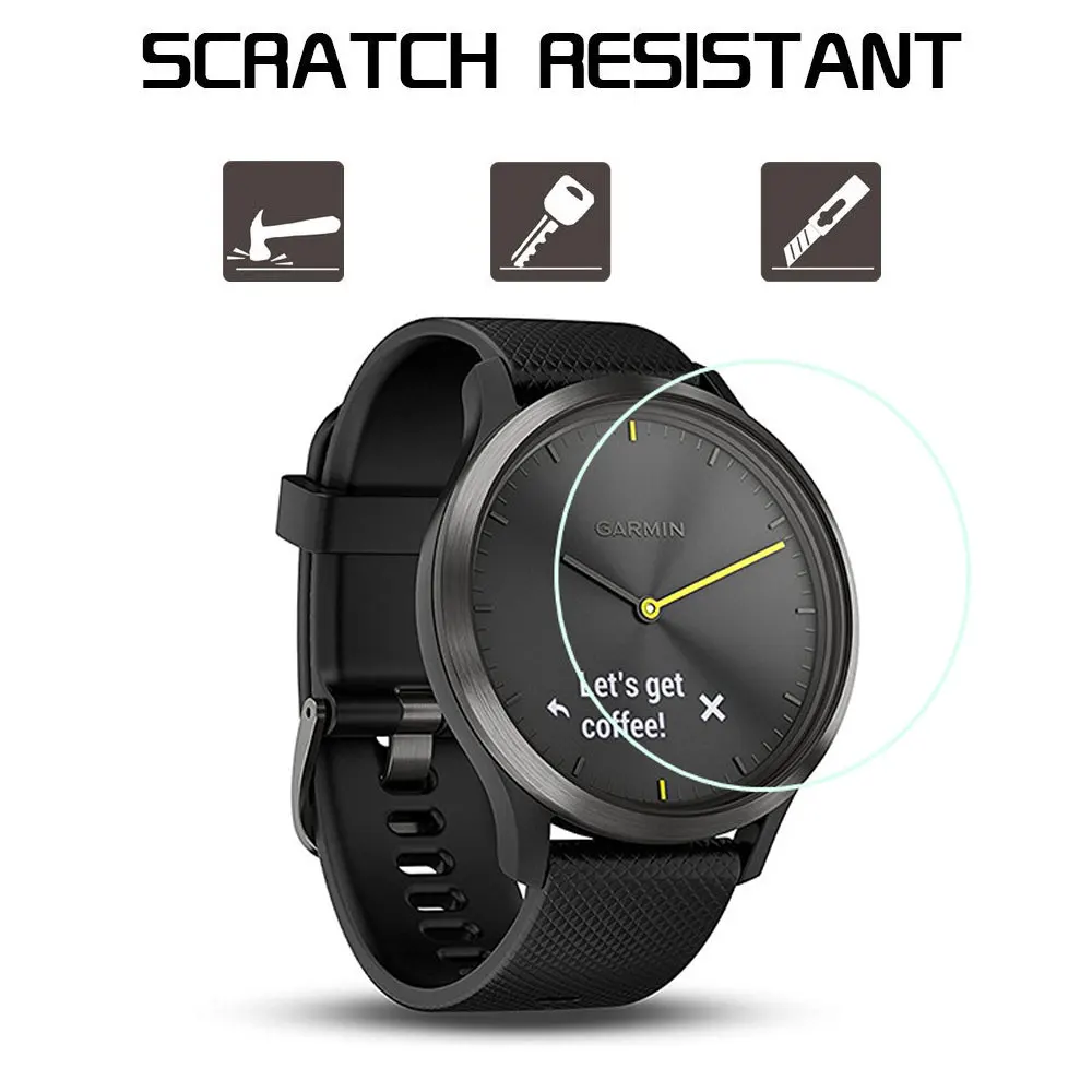 Защитная пленка для экрана Garmin Vivomove HR Watch HD Premium закаленное стекло 9H