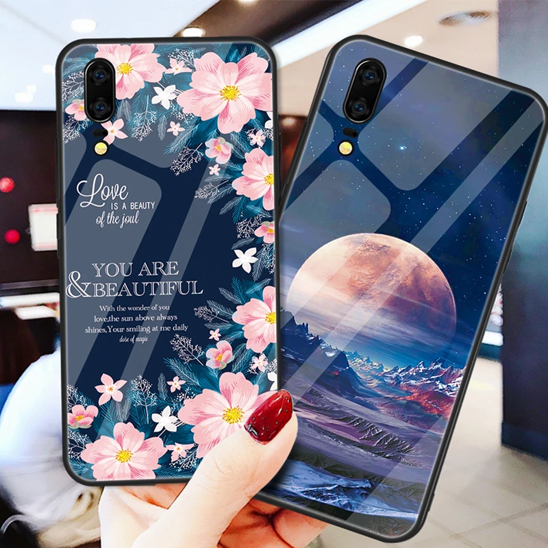 Чехол из закаленного стекла для huawei P20 Lite P20 Pro Nova 3 3i mate 20 P30 Pro P30 Love Heart полная защита для Honor 8X чехол