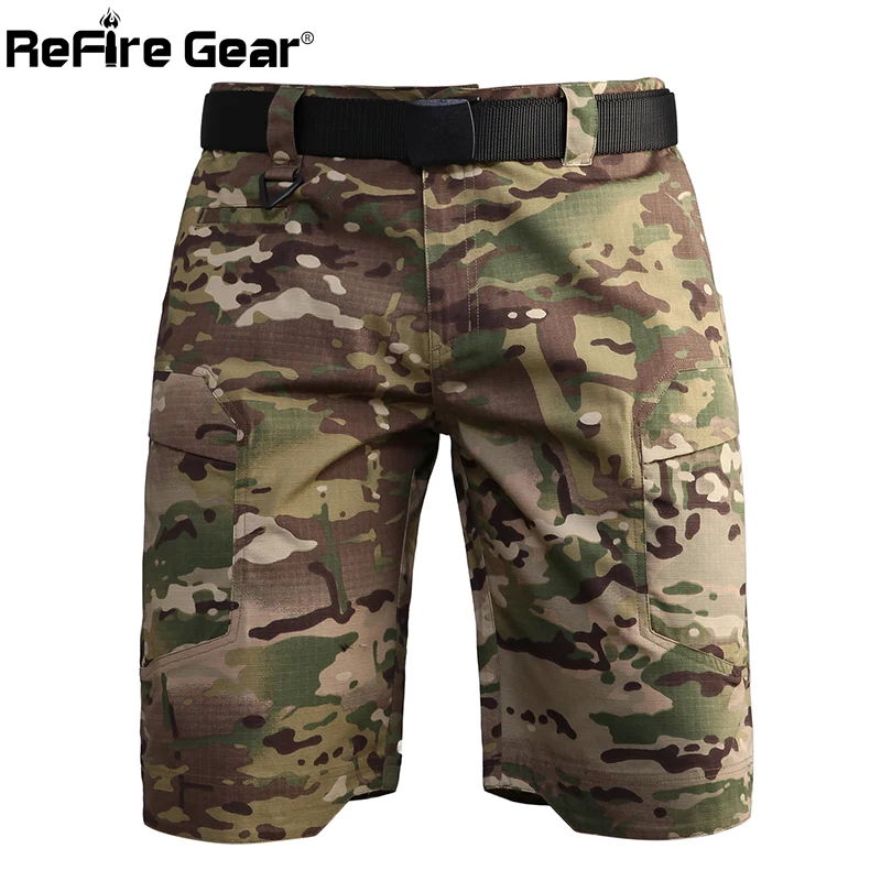 Refire gear мужские камуфляжные армейские тактические короткие штаны, военные боевые шорты с несколькими карманами, летние водонепроницаемые рабочие шорты для солдата