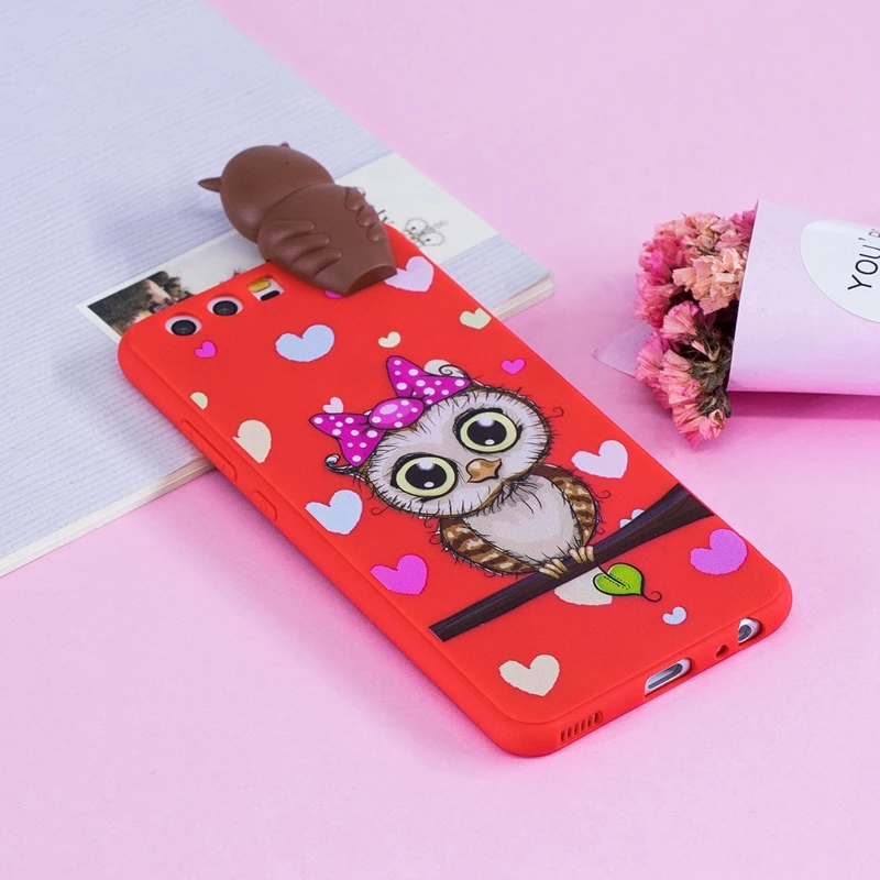 P10 sFor Coque Huawei Case 3D Cartoon Cat Panda Soft Silicon TPU Back Cover Etui For P 10 Huwawei Huawey |