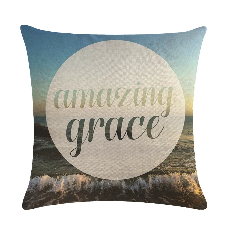 Пляжная Подушка Amazing Grace для дивана домашняя декоративная подушка чехол из хлопка