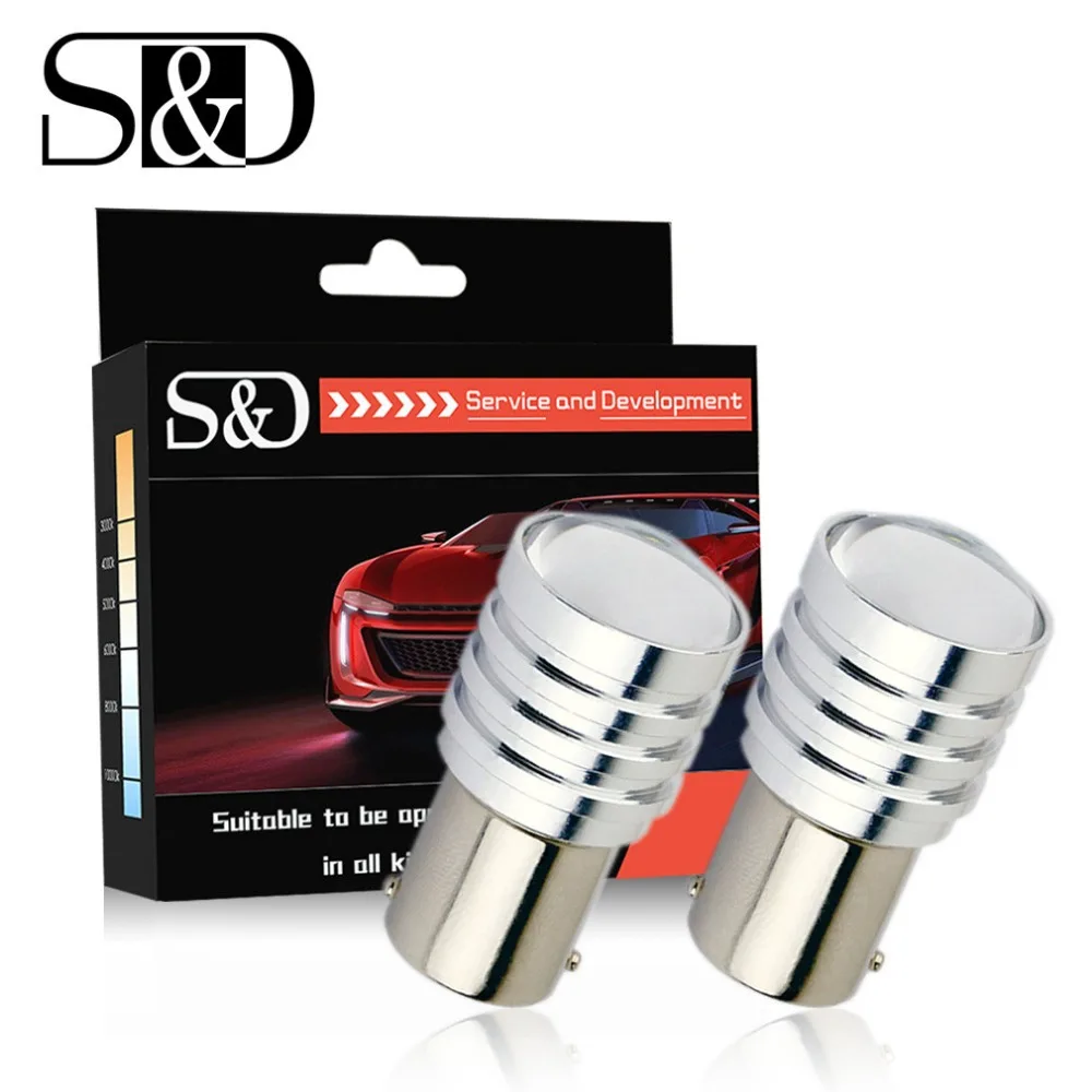 S &amp D 2 шт. BA15S Led с чипами Cree P21W R5W Светодиодные Автомобильные противотуманные