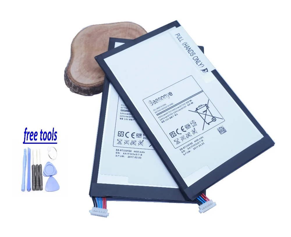 Сменный аккумулятор Seasonye 2x EB BT330FBE/EB BT330FBU 4450 мАч + инструменты для Samsung Galaxy Tab 4 8 0 T330