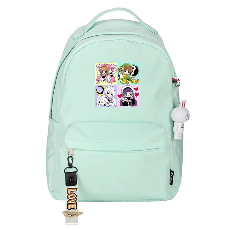Аниме карта Captor SAKURA Kawaii женский рюкзак SAKURA милый рюкзак нейлоновые школьные сумки для девочек-подростков мультяшный рюкзак для путешествий