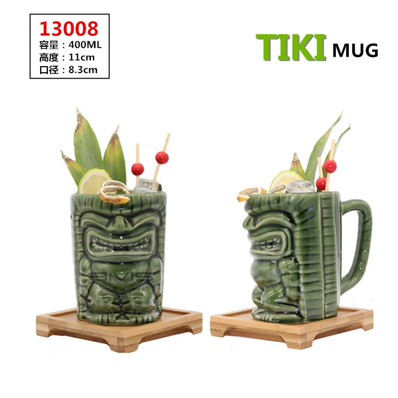 Hawaii Tiki кружки Коктейльные футбольные чашки пивные напитки Кружка вина керамическая Tiki кружки - Цвет: see chart