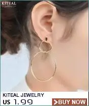 KITEAL Новая мода покрытые серебром Простые два круга серьги-кольца с крестиком женские ювелирные изделия высокого качества