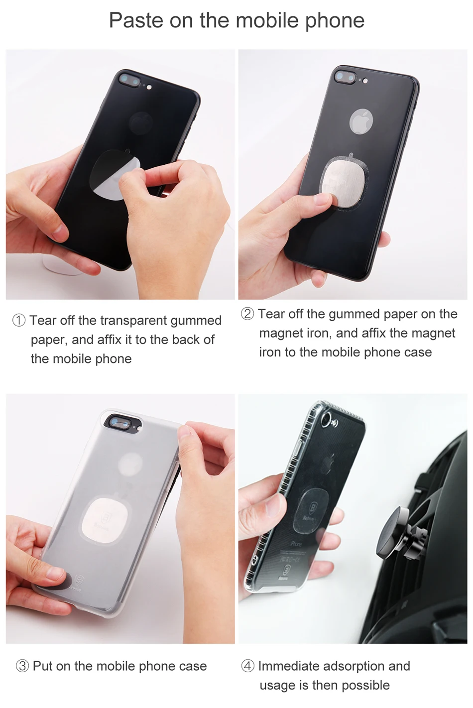 Металлический Автомобильный держатель для телефона Baseus для iPhone 11 Pro Sumsung S9 Xiaomi, магнитный держатель для телефона, держатель для мобильного телефона, подставка
