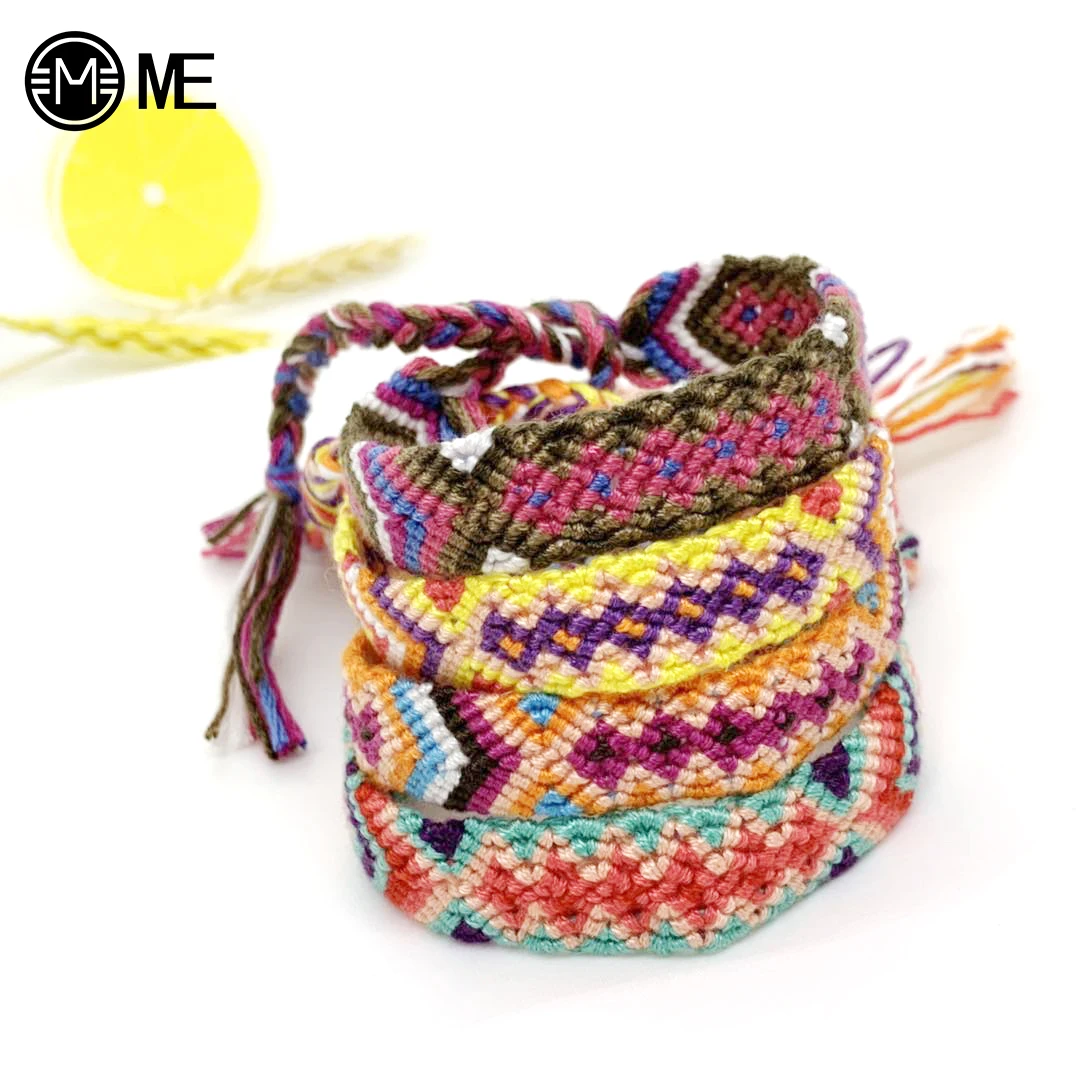 New Boho Hand Weave Braided Bracelet For Women Bohemian Cotton Rope Charm Bracelets Friendship Gift Vintage Jewelry | Украшения и