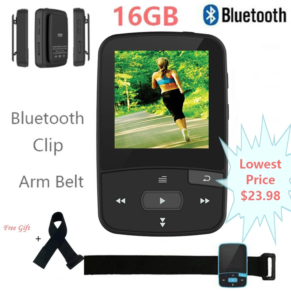 

Мини Bluetooth MP3-плеер с прищепкой, оригинальный портативный fm-радиоприемник с шагомером, многофункциональный Hi-Fi Спортивный MP3 музыкальный пле...