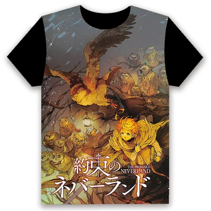 13 Аниме футболка обещанный Yakusoku no Neverland Эмма Рэй Норман косплэй короткий рукав для женщин мужчин черный Футболки повседневное лето - Цвет: 13