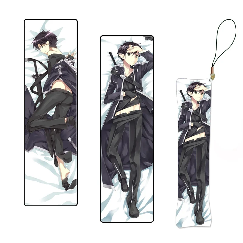 Мини Dakimakura брелок Кирито японского аниме меч искусство онлайн Печать подвесная Подушка украшение ремешок