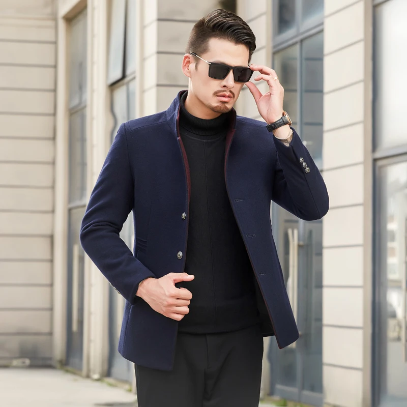 2018 зимнее 4XL мужское повседневное шерстяное пальто модное деловое длинное