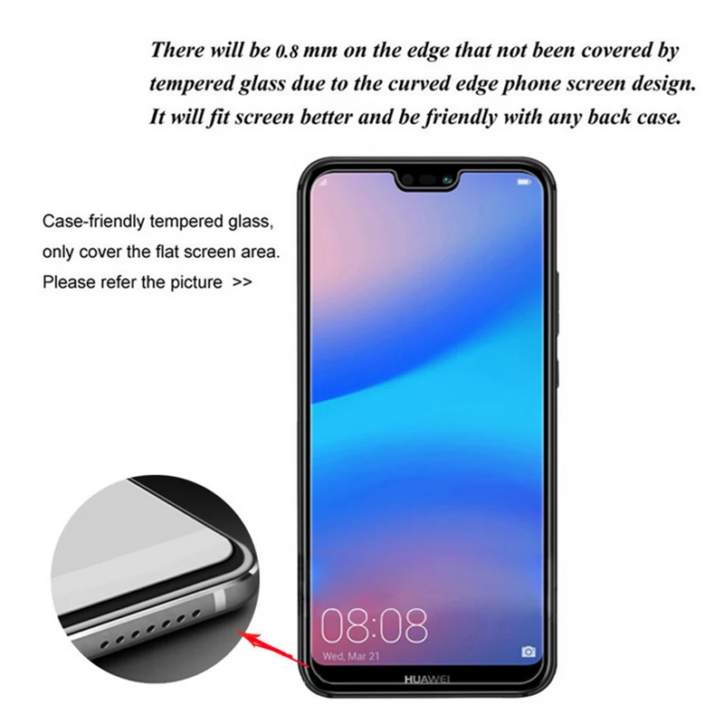 Закаленное стекло 9H для Huawei P20 Lite Nova 3e 2.5D защита экрана защитная пленка ANE-LX1 ANE LX1 |