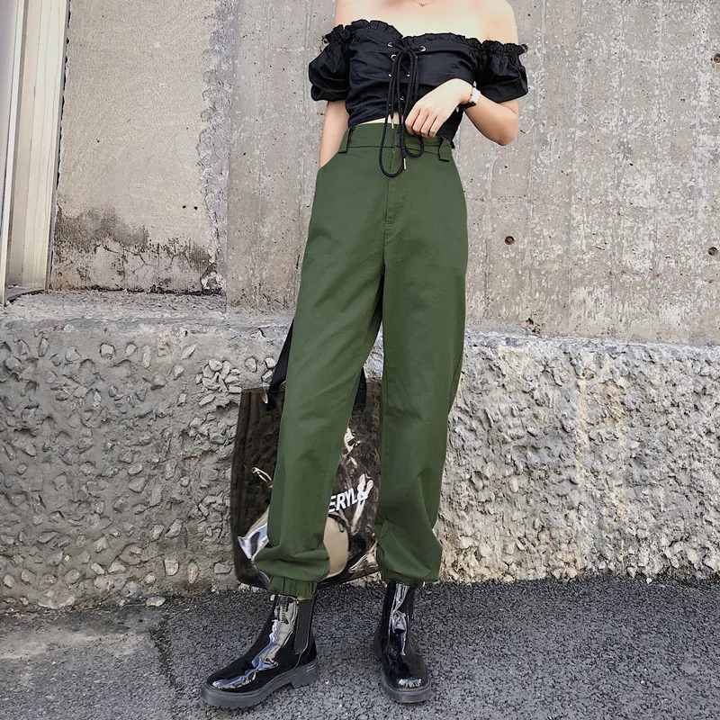 Women Cargo Pants Ladies Baggy Boyfriend Handsome Hip Hop Straight Trousers | Женская одежда