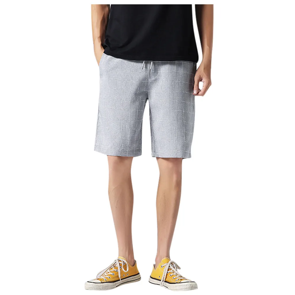 Новинка большие размеры клетчатые хлопковые шорты мужские повседневные