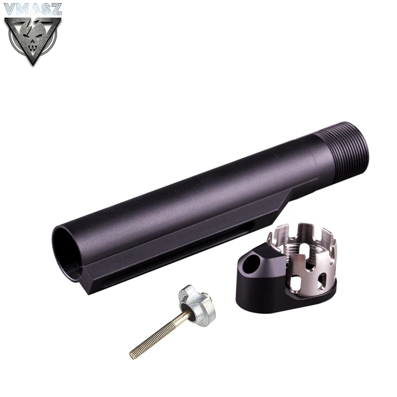 BK Vmasz 6 позиция со трубы замок головка для страйкбола AEG M4/M16 AR увеличенные корончатая гайка Принадлежности для охоты - Цвет: BK