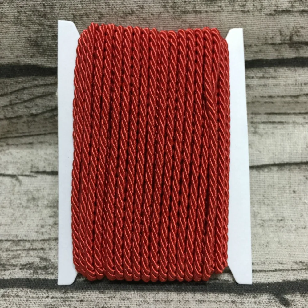 Zerzemoy DIY Cord украшения Findings 3 мм однотонный плетеных шнура декоративная витая
