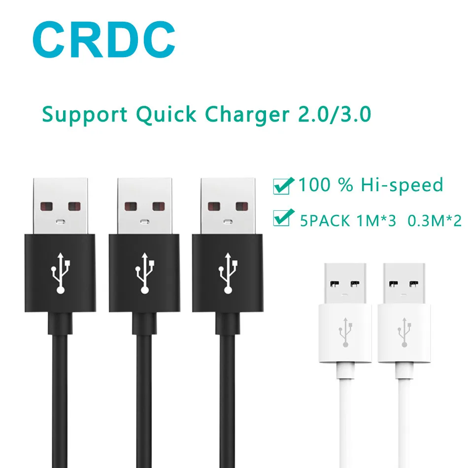 CRDC [5 Pack] кабель Micro USB адаптер быстрой зарядки 5V2A зарядное устройство для передачи