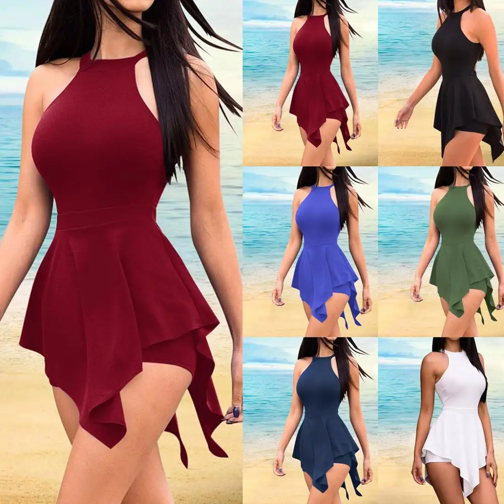 

2019 Summer Women Solid Print Overalls SkinnyJumpsuit Office Ladies Halter Sleeveless Shorts Bodysuit Beach Playsuits AD